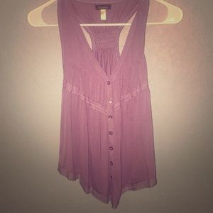 Purplish button up tank top size XS